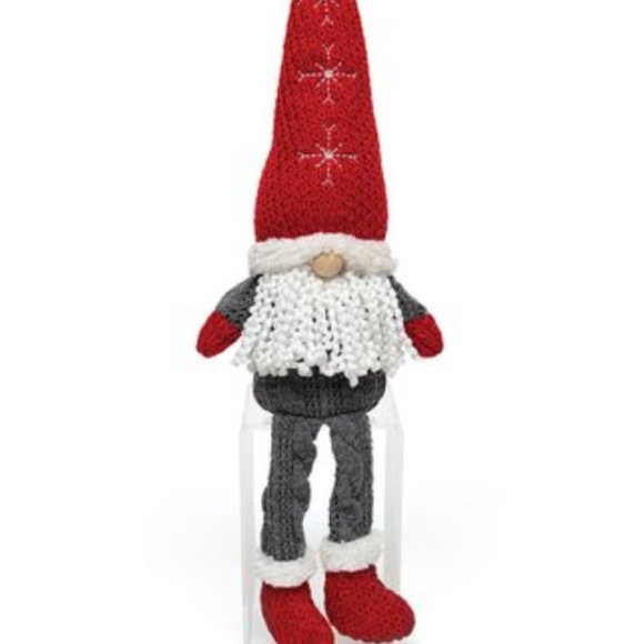 ZiaBella  Red & Gray Knit Raglan Gnome Décor NWT - Picture 1 of 2